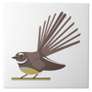 Fantail New Zealand bird Vector Tile