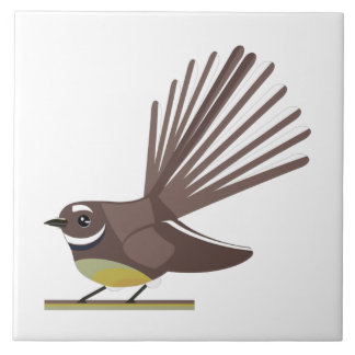 Fantail New Zealand bird Vector Tile