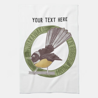 Fantail New Zealand Native Bird Aotearoa NZ Tea Towel