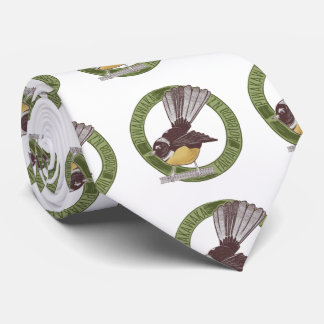 Fantail New Zealand Native Bird Aotearoa NZ Tie