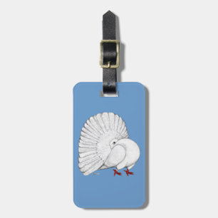 Fantail Pigeon White Luggage Tag