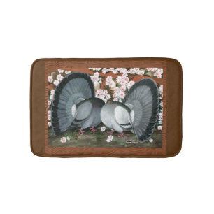 Fantail Pigeons Matched Pair Bath Mat