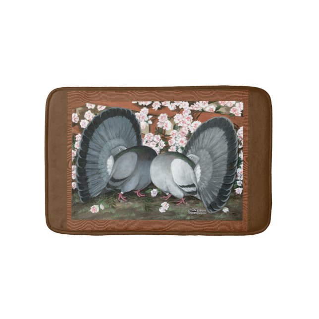Fantail Pigeons Matched Pair Bath Mat (Front)
