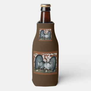 Fantail Pigeons Matched Pair Bottle Cooler