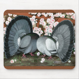 Fantail Pigeons Matched Pair Mouse Mat