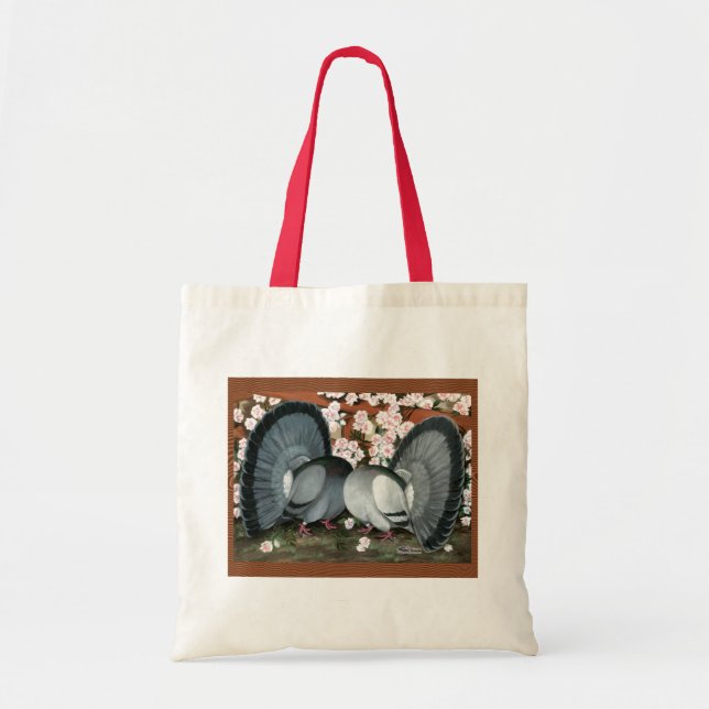 Fantail Pigeons Matched Pair Tote Bag (Front)