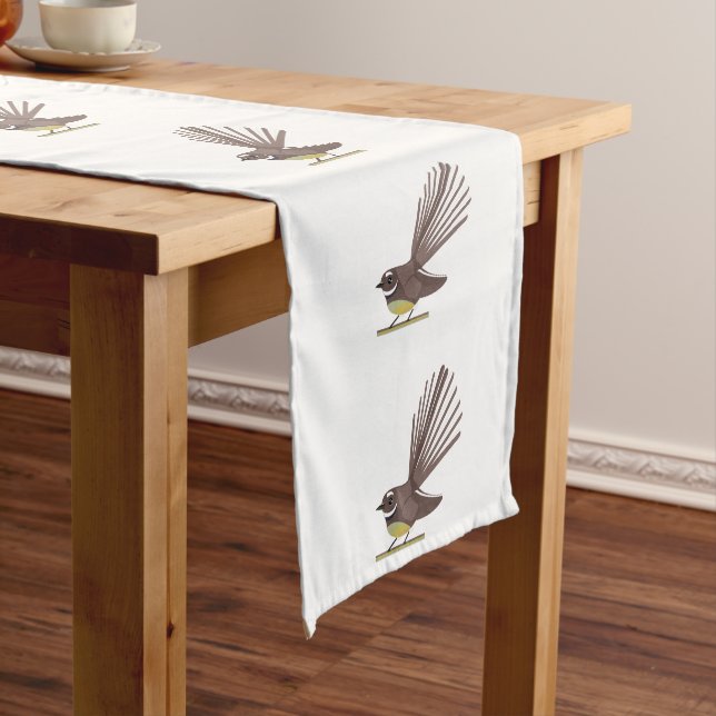 Fantail piwakawaka NZ BIRD Short Table Runner (In Situ)