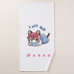 Fantart Anime cute girl character Bath Towel Set