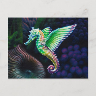 Fantasea, Winged Rainbow Seahorse Postcard