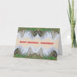 Fantasmagorical Cicada Birthday to Personalise Card