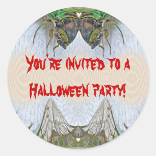 Fantasmagorical Cicada Halloween Party Sticker