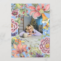 Fantastic 50 Tropical Floral Blue 50th Birthday