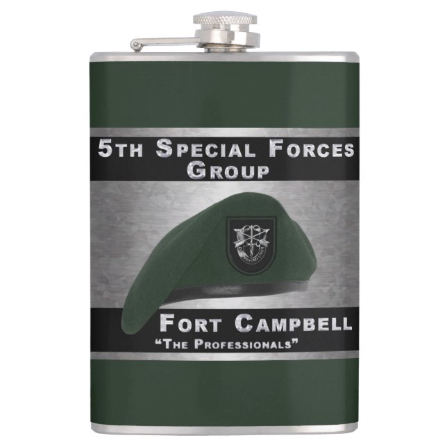 Fantastic 5th Special Forces Group Hip Flask (Front)