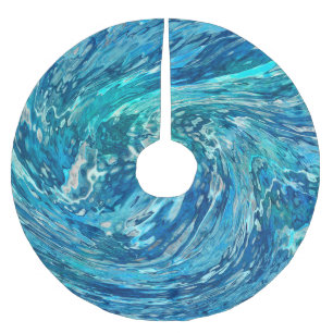 Fantastic Abstract Wave Brushed Polyester Tree Skirt