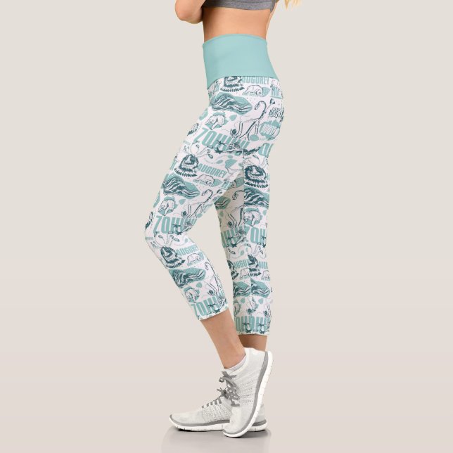 Fantastic Beasts Blue Pattern Capri Leggings (Left)