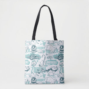 Fantastic Beasts Blue Pattern Tote Bag