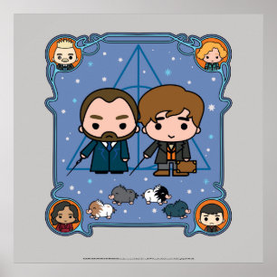 Fantastic Beasts   Dumbledore & Newt Cartoon Poster