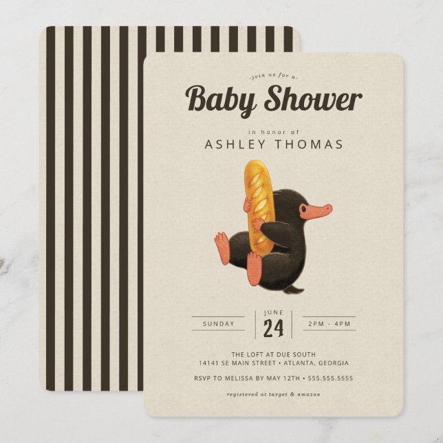 Fantastic Beasts - NIFFLER Baby Shower Invitation (Front/Back)