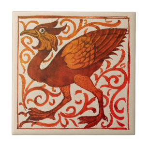 Fantastic Bird - William De Morgan Tile