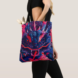 Fantastic Blossom Fury Dragon Tote Bag