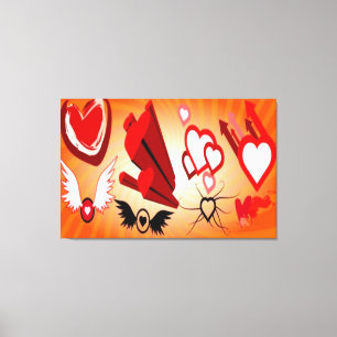 FANTASTIC CANVAS ART - HEARTS - LOVE - WALL ART