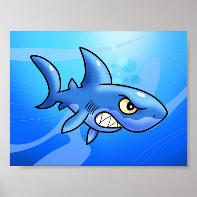 Fantastic Cartoon Shark Poster (Front)