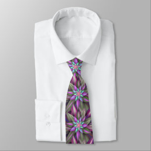 Fantastic Colourful Exotic Flowers Tie