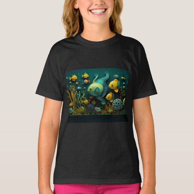 Fantastic colourful sea creatures T-Shirt (Front)