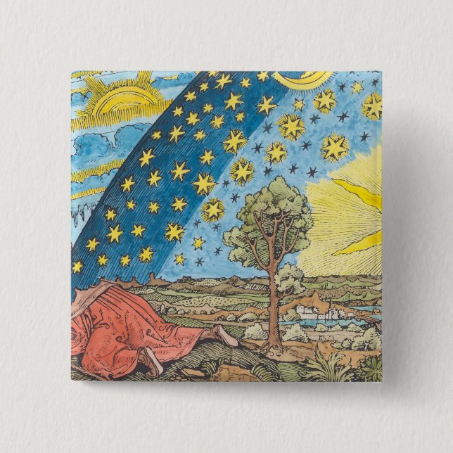 Fantastic Depiction of the Solar System 15 Cm Square Badge (Front)