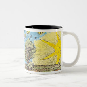 Fantastic Depiction of the Solar System Two-Tone Coffee Mug