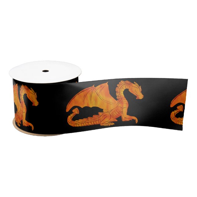 Fantastic Dragon Coloured by Fire v17 Satin Ribbon (Spool)