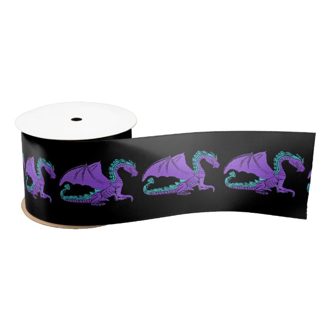 Fantastic Dragon Purple and Blue v2 Satin Ribbon (Spool)
