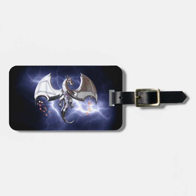 Fantastic Dragon with Black Lightning Luggage Tag (Front Horizontal)