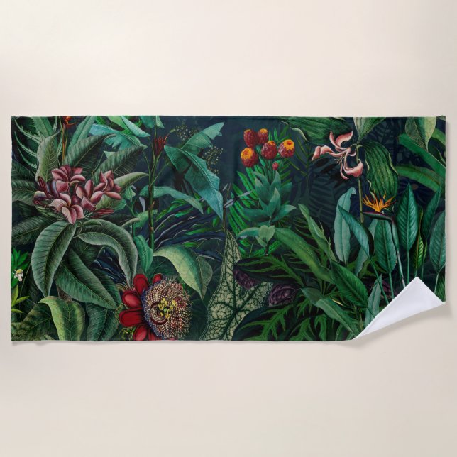 Fantastic Fabulous Midnight Rainforest Beach Towel (Front)