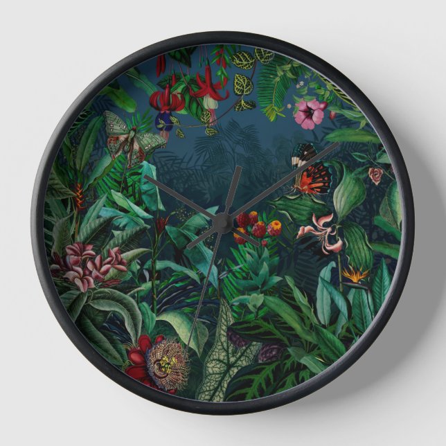 Fantastic Fabulous Midnight Rainforest Clock (Front)