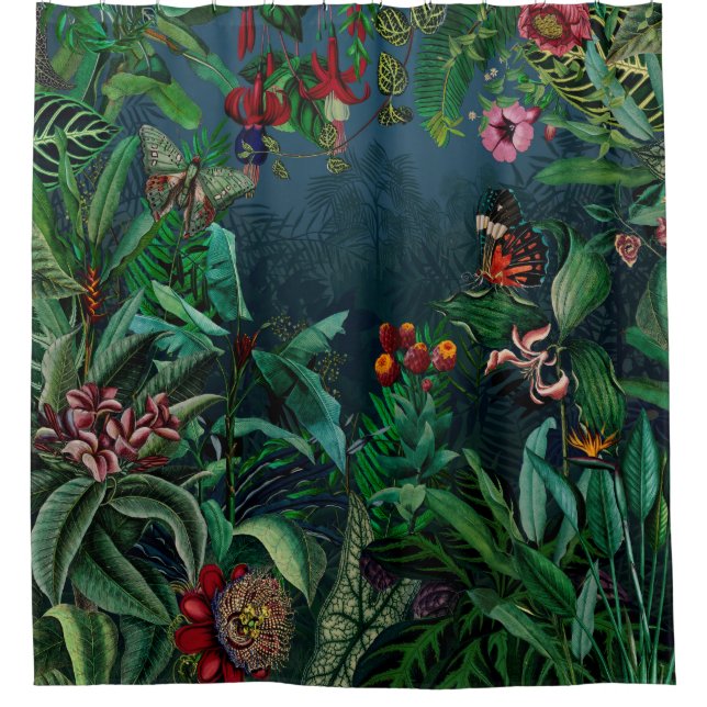 Fantastic Fabulous Midnight Rainforest Shower Curtain (Front)