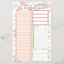 Fantastic Fall Schedule Day Viewer Planner Insert