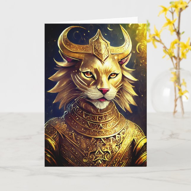 Fantastic Feline All Occasion Greeting Card (Yellow Flower)