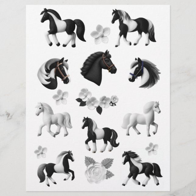 Fantastic Felt Horse & Flower Illustrations (Front)