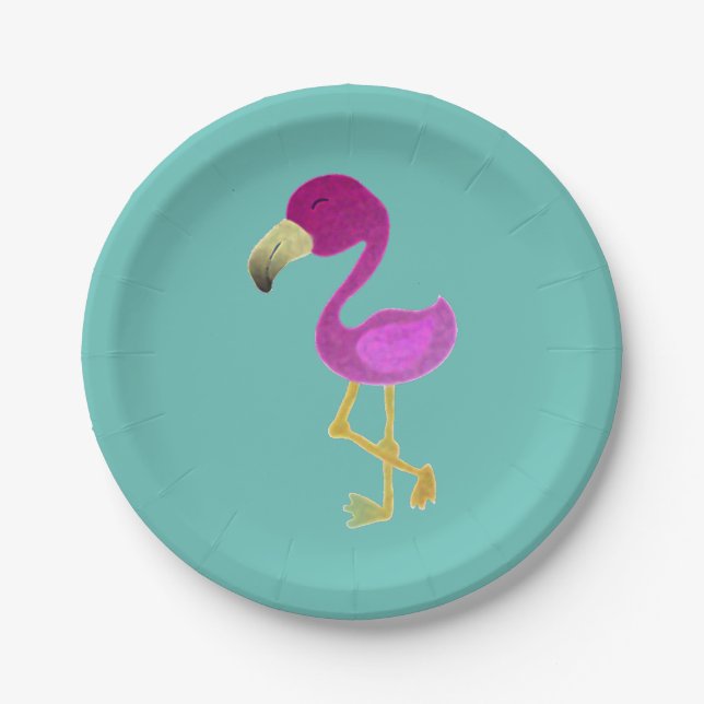 Fantastic Flamingo Paper Plate (Front)