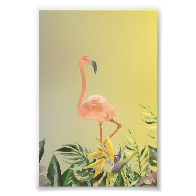 Fantastic Flamingo Poster in Tropical Forest (Front)