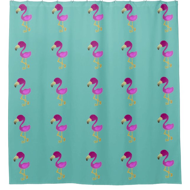 Fantastic Flamingo Shower Curtain (Front)