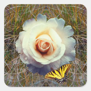 Fantastic flora Glossy Poster Square Sticker