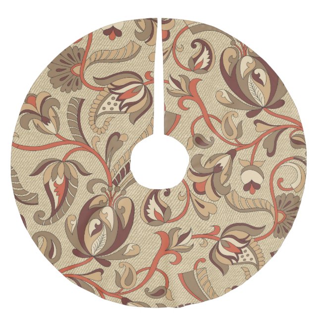 Fantastic Floral: Dreamy Seamless Pattern. Brushed Polyester Tree Skirt (Front)