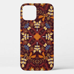 Fantastic flower ornament. Beautiful vintage patte iPhone 12 Case