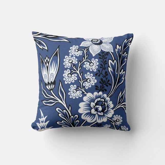 Fantastic Flowers (Blue) Fine Art Cushion (Front)