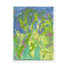 Fantastic forest with purple postcard