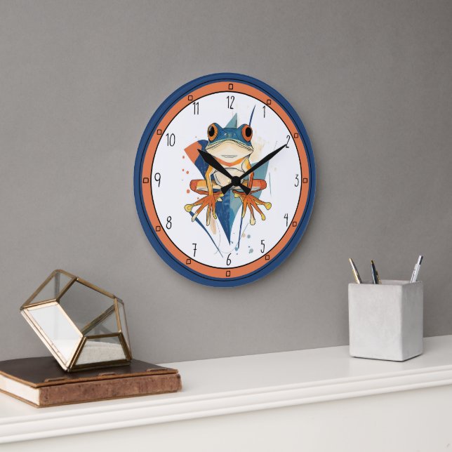 Fantastic Frog Art Large Clock (Office)