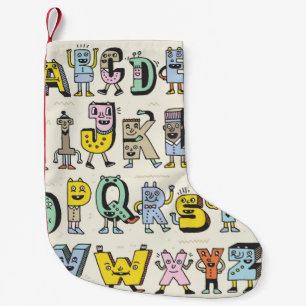Fantastic Funny Alphabet. Wacky Doodle Letters Des Small Christmas Stocking