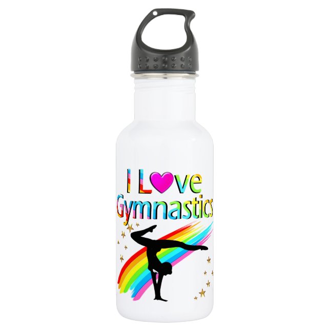 FANTASTIC GYMNAST GIRL I LOVE GYMNASTIC DESIGN 532 ML WATER BOTTLE (Front)